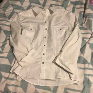 White Button up with metal buttons